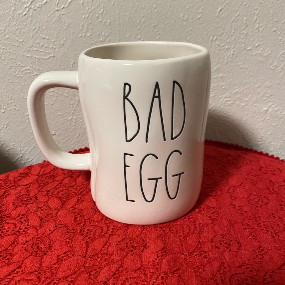 Rae Dunn Easter Mug with “Bad Egg” writing